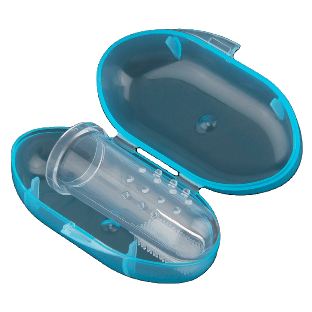 Toddlers Oral Cleaning Massaging Easy Oral Hygiene Soft Silicone Baby Finger Toothbrush With Case For Training Teething