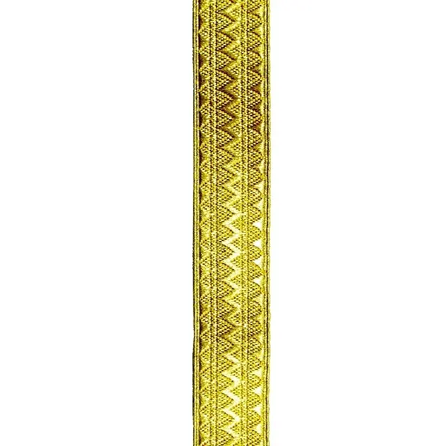 Wholesale Jacquard Gold Mylar Jacket Tunic Uniform Braid Trim Lace Metallic or Bullion Wire Galon Ribbon Tresee Tape Crafted