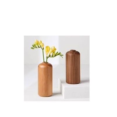 100% Best quality wood flower vase and factory wholesale natural wood flower vase wooden bottle for lobby decoration