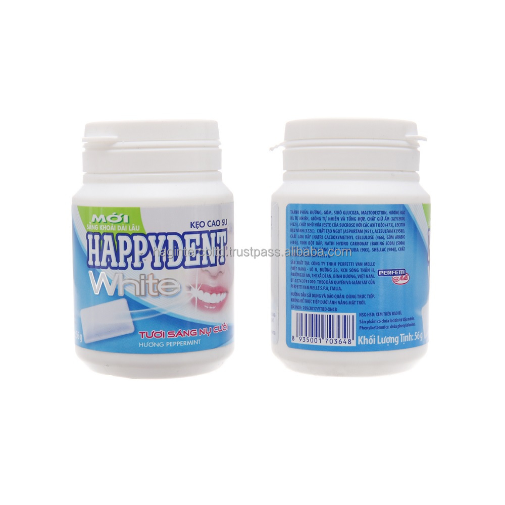 Белая жевательная резинка Happydent 56gr