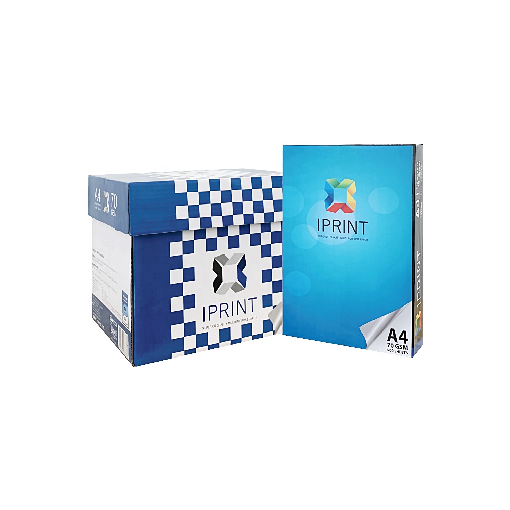 Бумага IPRINT A4 70 г/м2, синяя/500 листов в 1 рейме и 5 реймах в 1 коробке, сделано в Таиланде