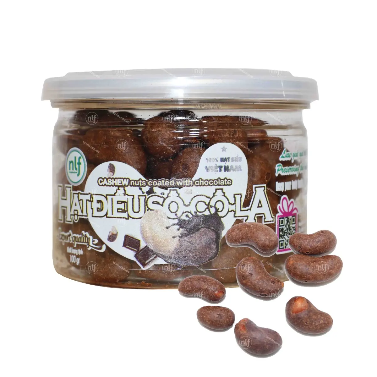 High Quality 100% Organic Cashew Nuts Coated With Chocolate In Box 100g Good For Your Heart Rich In Antioxidants