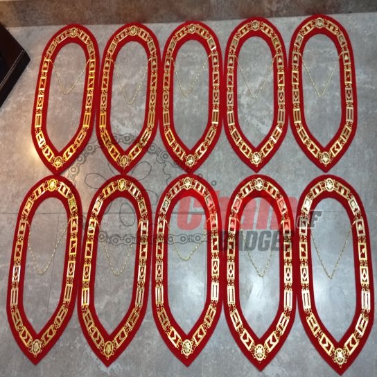 High quality freemason chain collar brass and Zinc alloy Gold/silver Regalia as per custom requirements chain collar