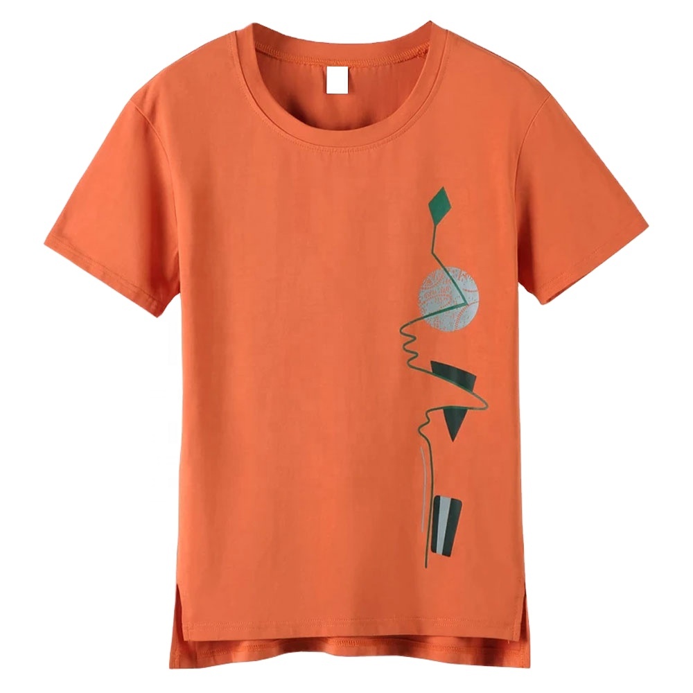 Cotton Short Sleeve Round Neck Custom Design OEM Logo Women's Casual Printed Cotton T Shirts