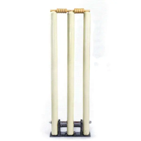 HIGH QUALITY CHEAP PRICES METAL BASE FITTED REBOUND SPRING BACK CRICKET WOODEN STUMPS WICKETS SETS CUSTOM LOGO WICKET STUMP SET