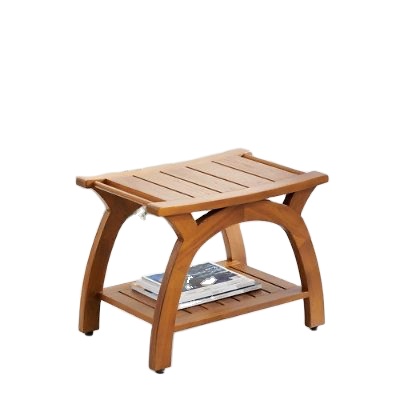 Minimalist Design Best Quality Bathroom Seat Accessories Shower Stool Wooden Furniture