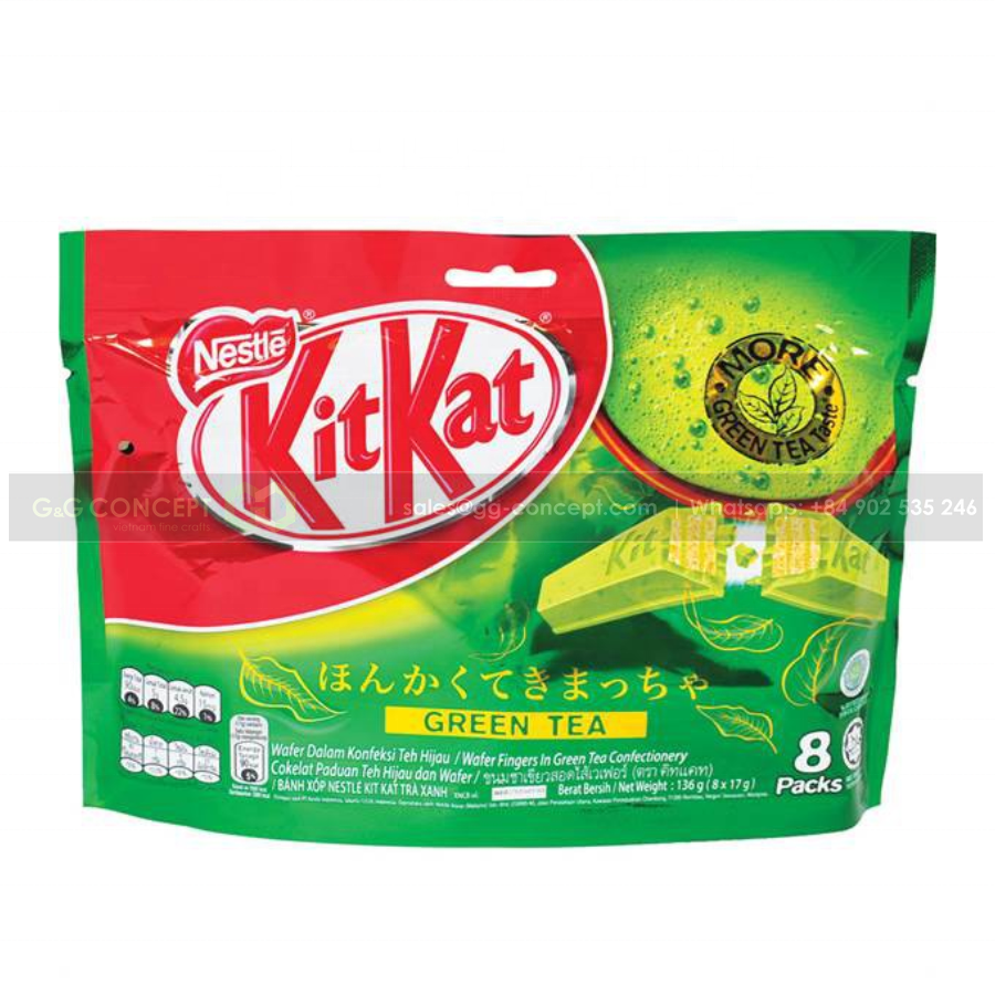 Зеленый чай Kitkat 17 г 2F изготовлен из чистых ингредиентов, приносит вкусный, сладкий вкус, не слишком толстый
