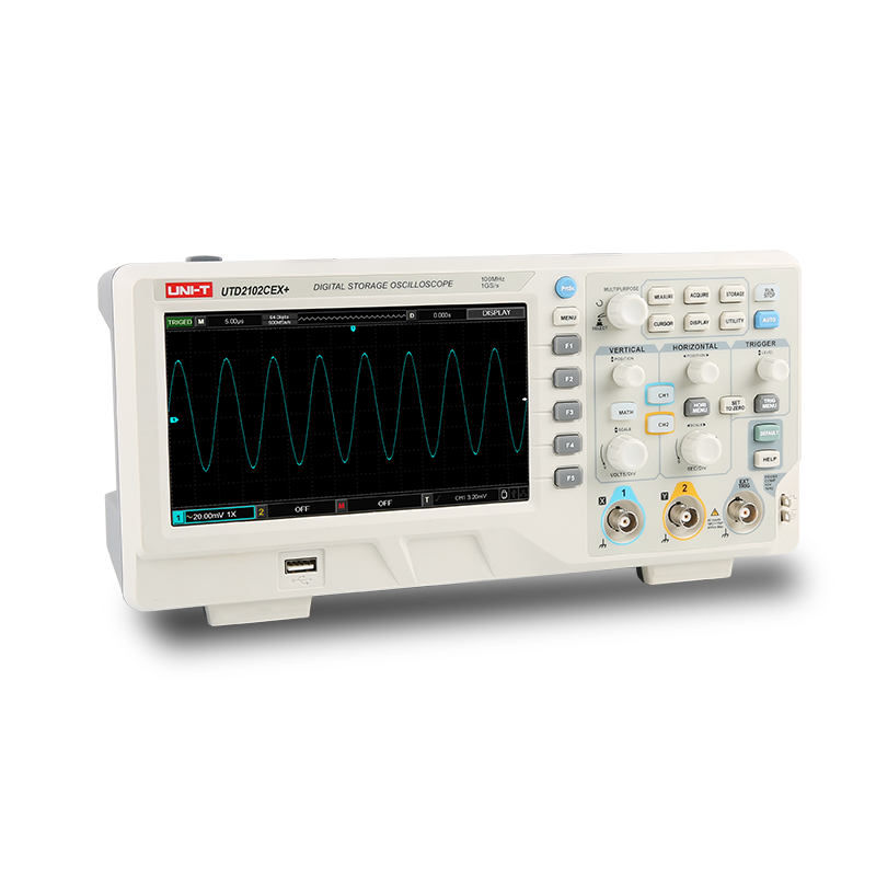UNI-T UTD2102CEX + Цифровые настольные часы запоминающий осциллограф 100 МГц полоса пропускания 1GS/s частота дискретизации usb-связь,