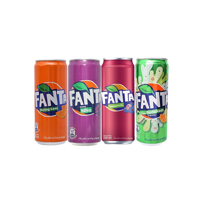 Wholesale Fantaa Soft Drinks Can 320ml x24 Orange, Grape, Soda Cream, Sarsi/ Vietnamese Fantaa Carbonated Drinks Exporter