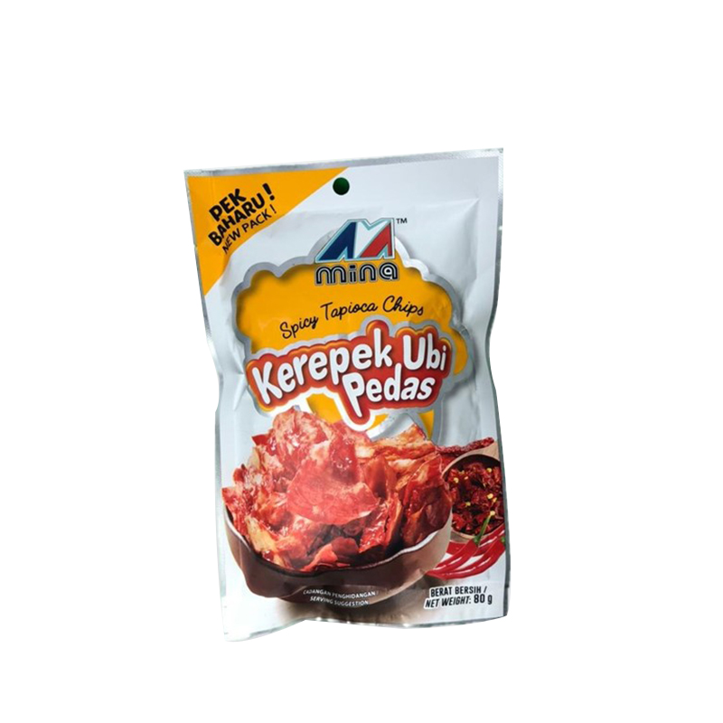 Горячая Распродажа, оптовая продажа, вкусные закуски 80 г, чипсы-крекеры из мины Tapioca с пряным ароматом, сделано в малайзии