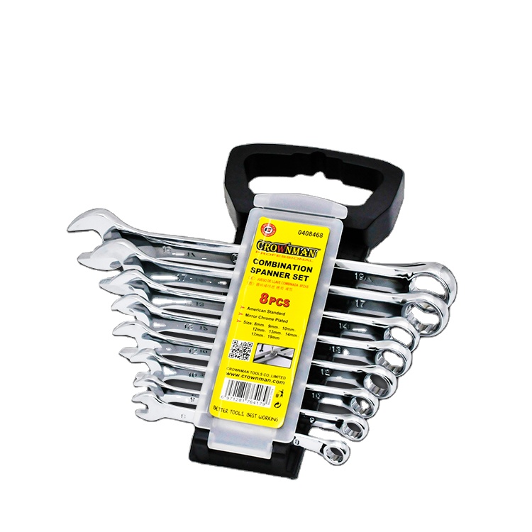 CROWNMAN Mechanic Tools 8 Pcs Spanner Set For Car Repair Combination Spanner Wrench Hand Tool Set