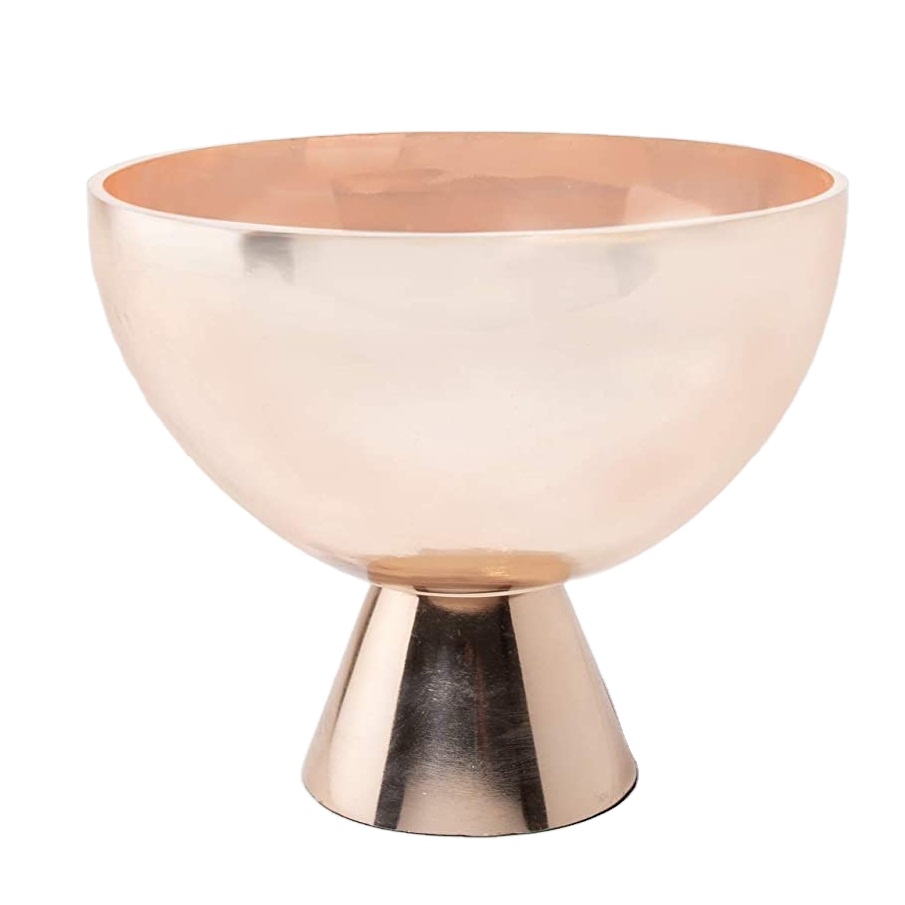 Rose Gold Fancy Bowl for Kitchen Counters Table Centerpiece Farmhouse Decor Party Holiday Decoration Vegetables Bowl.