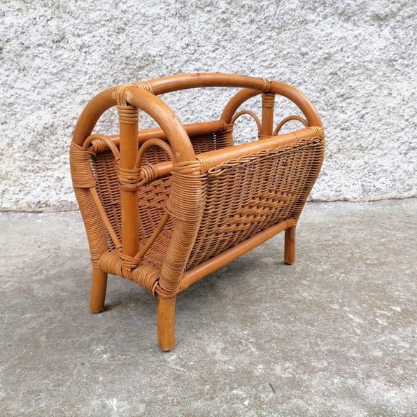 High quality handcraft rattan magazine holder for home decor