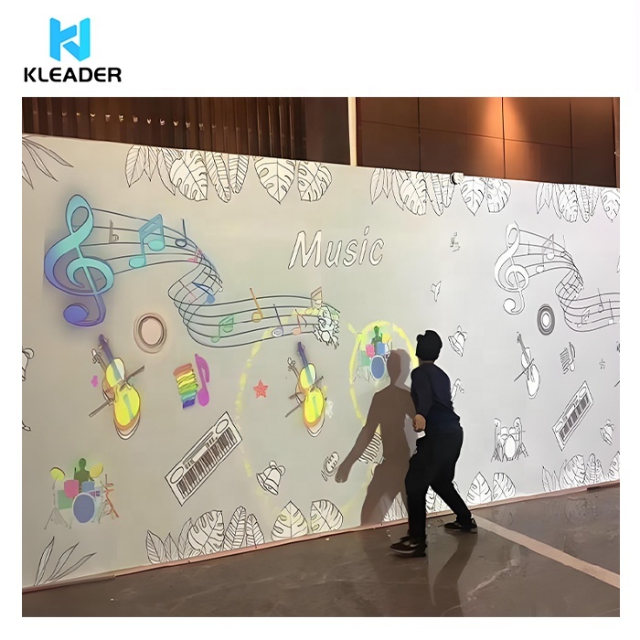Musical Interactive Wall Music Projection Art With Digital Virtual Instruments Touch Interaction Light Music Projector System