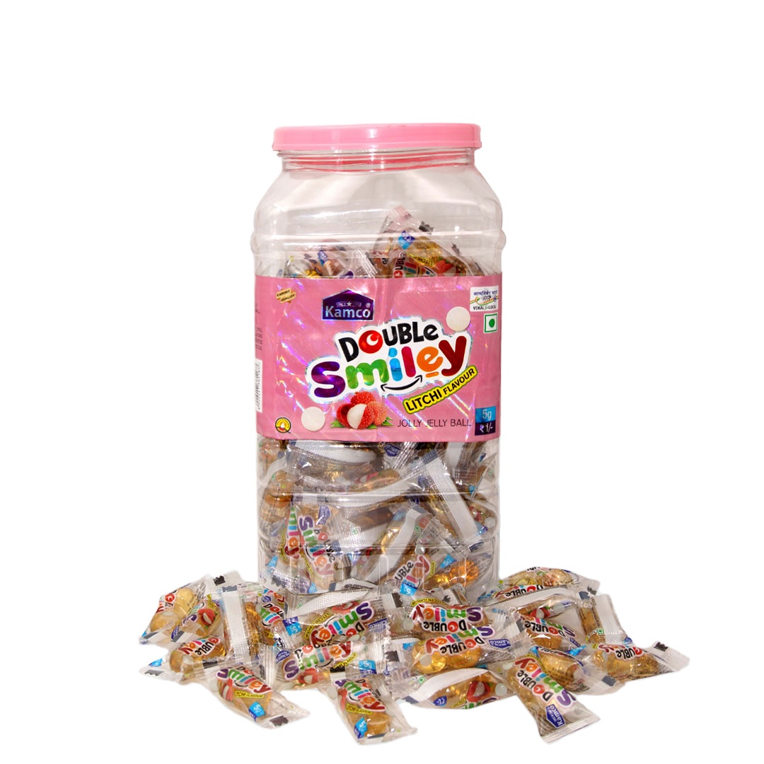 Export Quality Double Smiley Litchi Flavour Jolly Jelly Ball | Kamco Double Smiley Jolly Jelly Ball