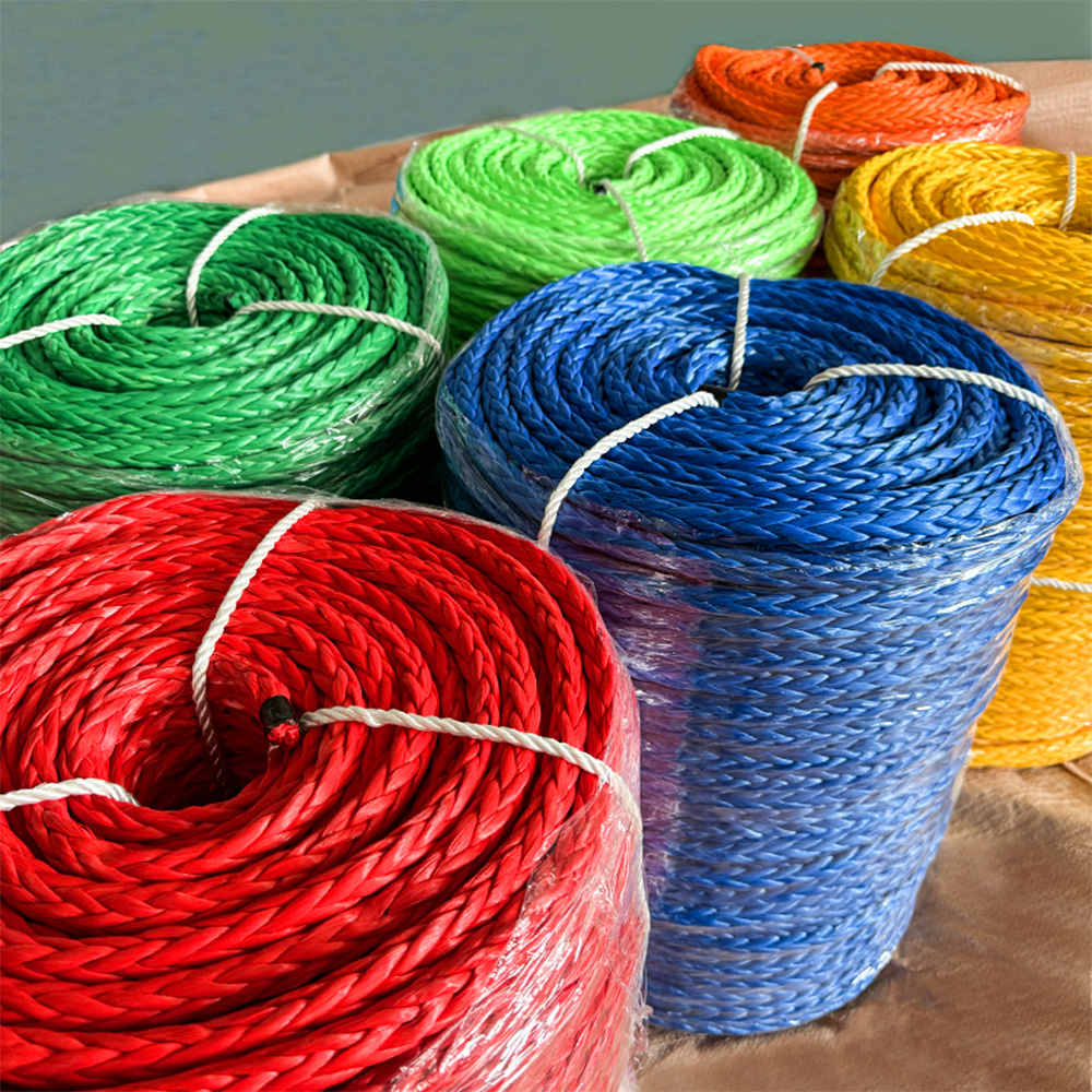 10mm 14mm 16mm Sailing Packaging Cordage 12 Strands Synthetic Ropes Raising Climbing Braided UHMWPE Rope