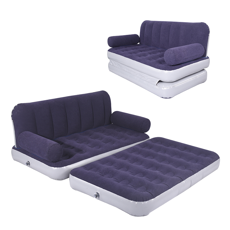 Inflatable Sofa Air Chair Portable Leisure Lounger Flocking Couch for Indoor Living Room Bedroom Outdoor Folding air Lounger