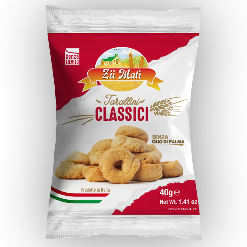 Закуски Tarallini, классический вкус, 40 г, пакет, вендинговые запеченные в форме кольца, пикантные закуски с Экстра натуральным оливковым маслом, Сделано в Италии, apulia