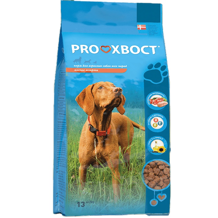Сухой корм для собак Prokhvost, мясо в ассортименте, 13 кг