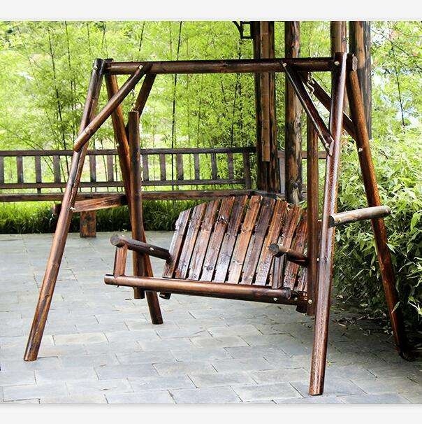 Garden Courtyard Outdoor Relaxing Wooden Swing - Ideal Garden Decoration