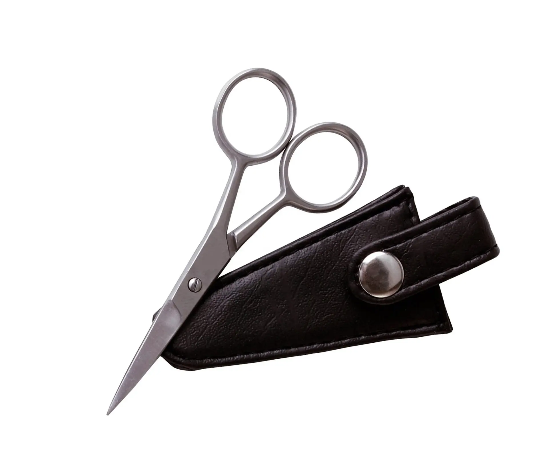 Beard & Mustache Scissors Sharp Small Facial Hair Trimming Shears in Leathers Case