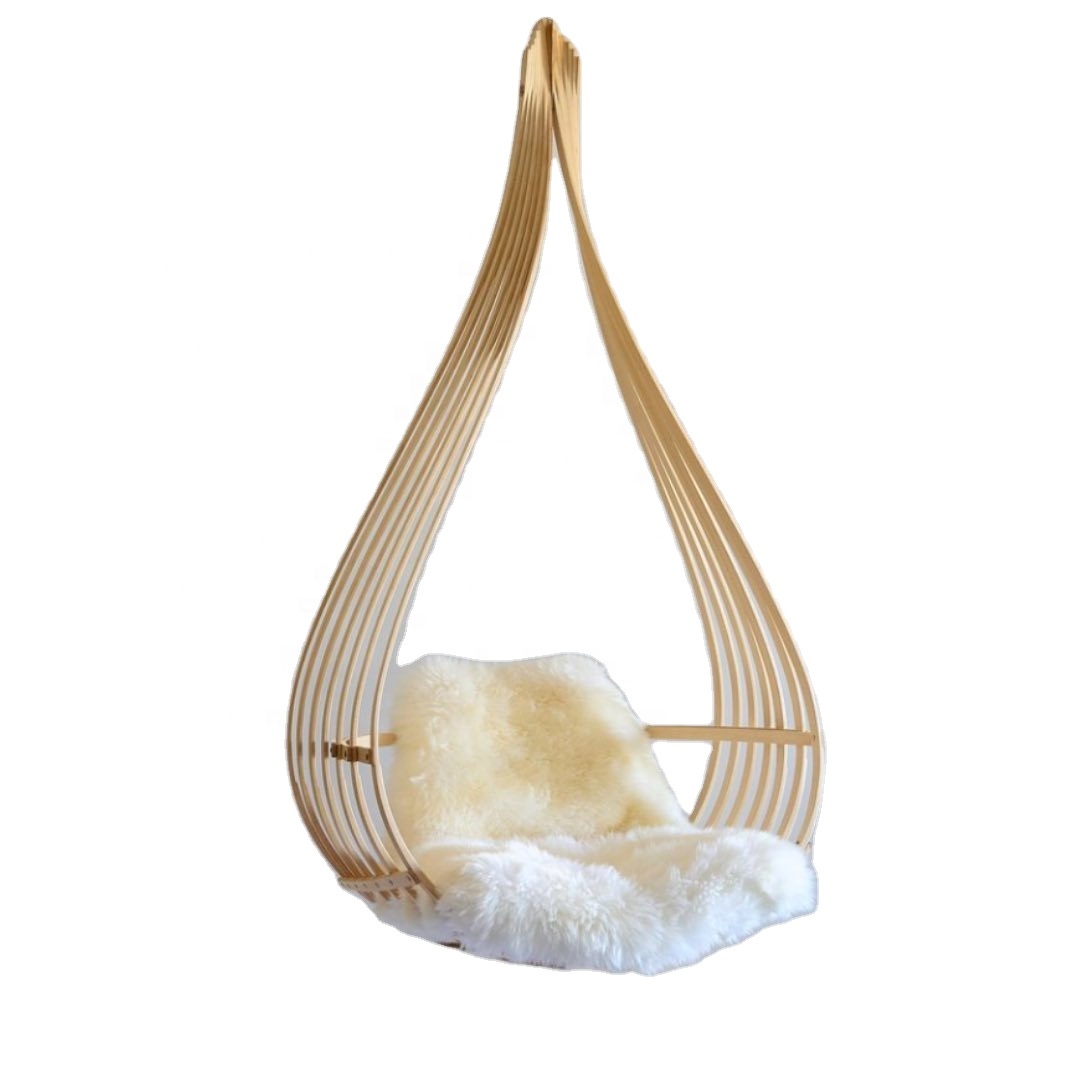 Le Nid Hanging Chair Living Room Bedroom Outdoor Indoor Use Swing Bent Hickory Chair Teardrop-shaped Hanging Chair