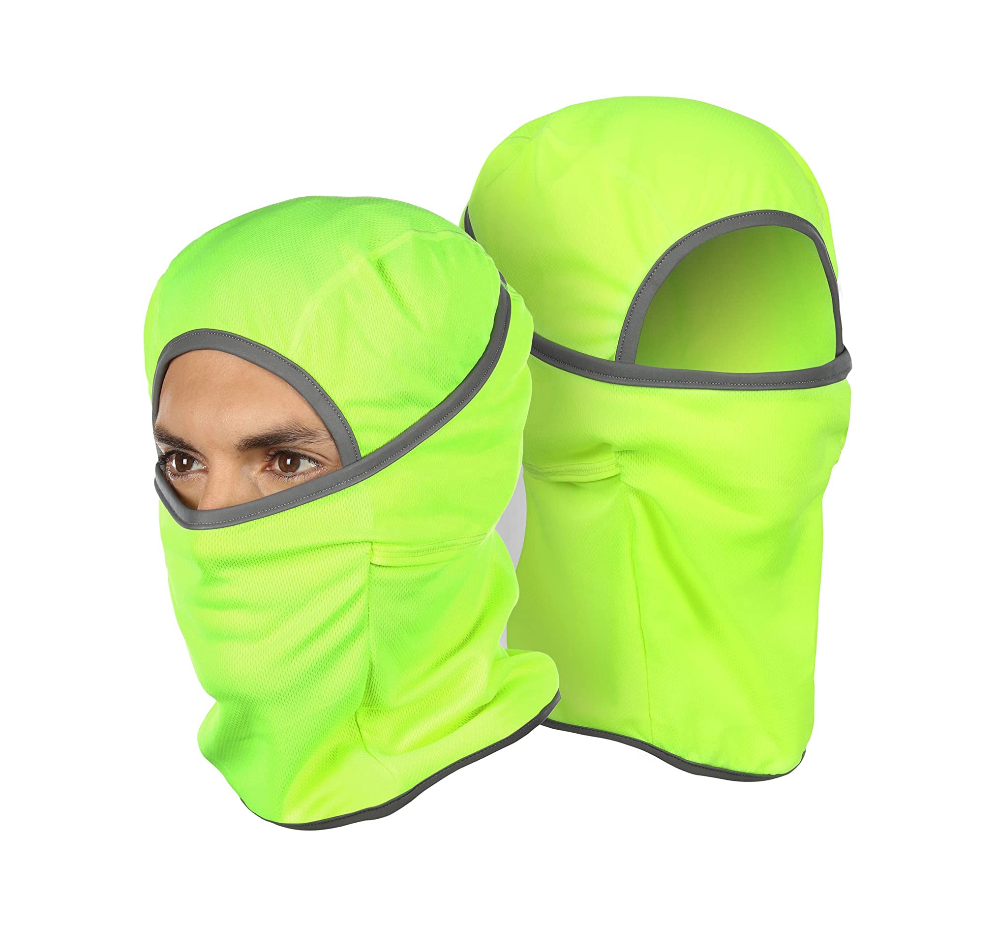 Summer Yellow Mesh Reflective Balaclava Sun Protection Face Mask Breathable Cover for Men Usage