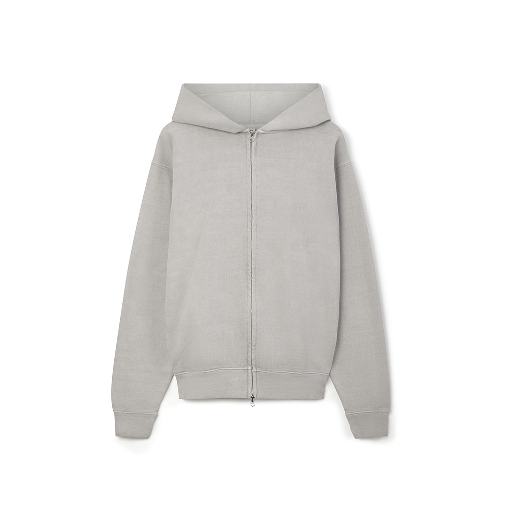 A/W 24-25 In Stock Vintage Style Moon Bean Oversized Blank Zipper Hoodies 14-15oz Boxy Hoodies at wholesale Price Unisex Hoodies