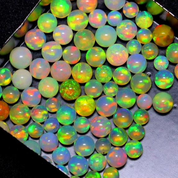 Natural Ethiopian Opal Round Shape Balls Beads Loose Gemstones Semi Precious Stone Jewelry Making High Quality Gemstone Supplier