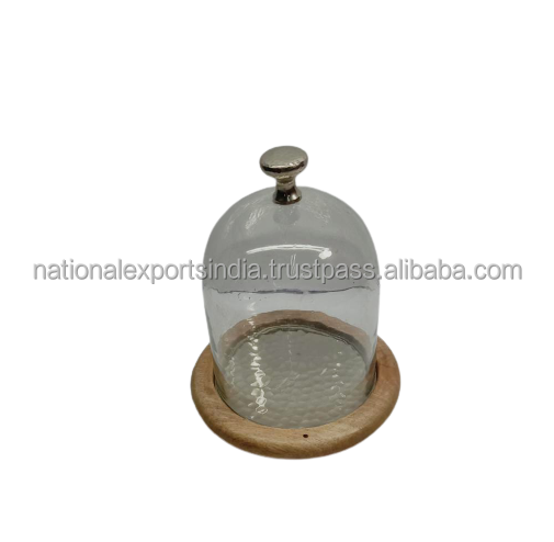 Cake Stand With Domed Lid Handmade afternoon tea plate glass lid bowl set Cake tray with cove Cover for wedding