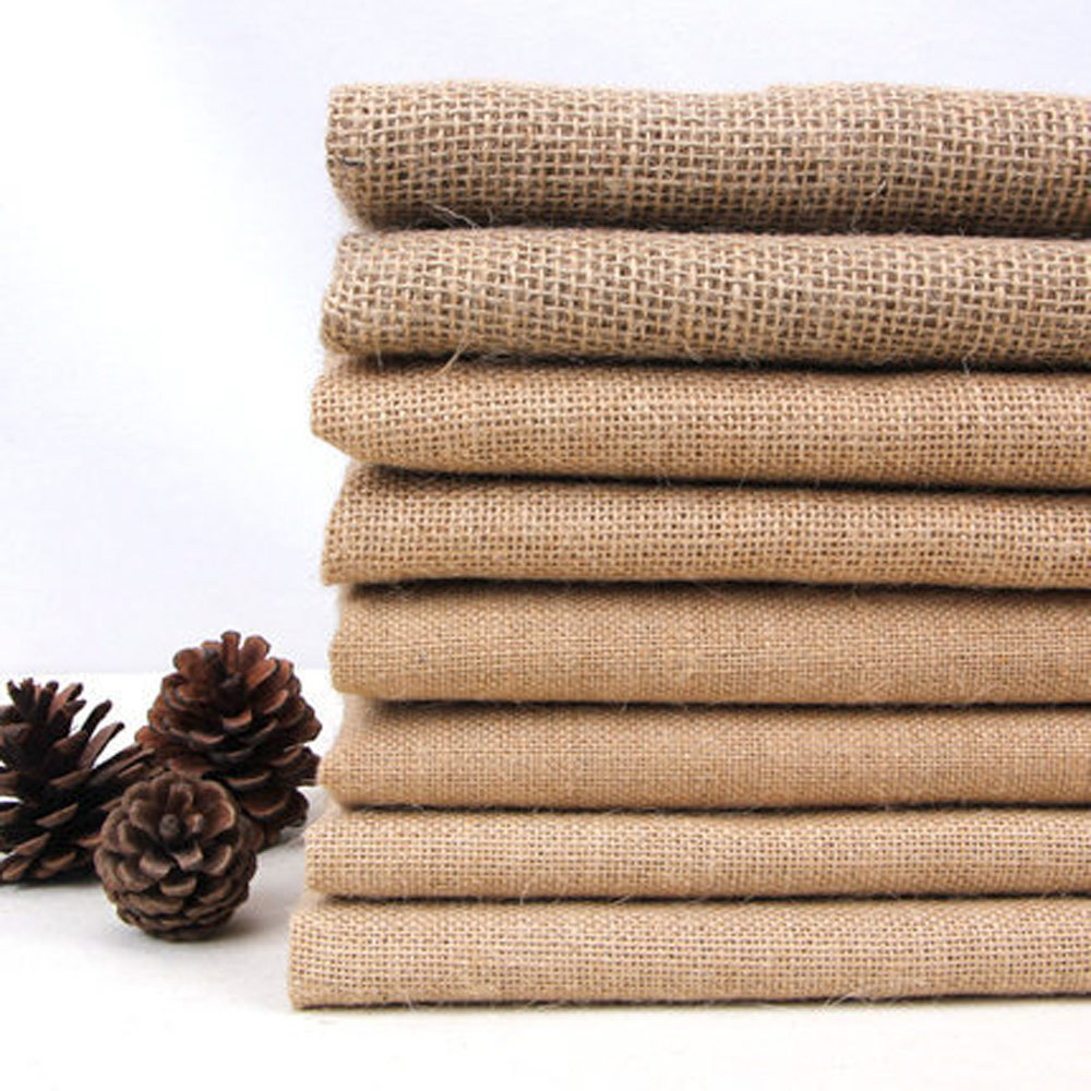Printed Natural Color Sewing 100% Jute Cloth Burlap Fabric Woven Hessian Jjute Yarn Made From 100% Jute Fiber