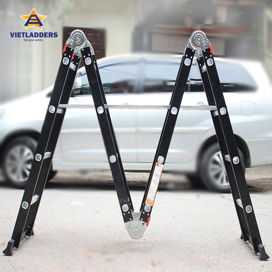 EN131 4x4 Steps Aluminum Folding Stairs and Multipurpose ladder for Home and Outdoor Construction Scaffold Structure