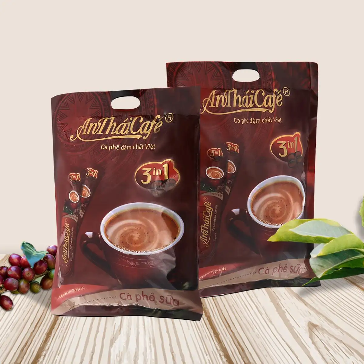 BULK OEM INSTANT COFFEE MIX 3 IN 1 AN THAI CAFE WITH MILK PURE COFFEE NATURAL SMELL & ENRICHED FLAVOR GOOD PRICE FOR INDUSTRY