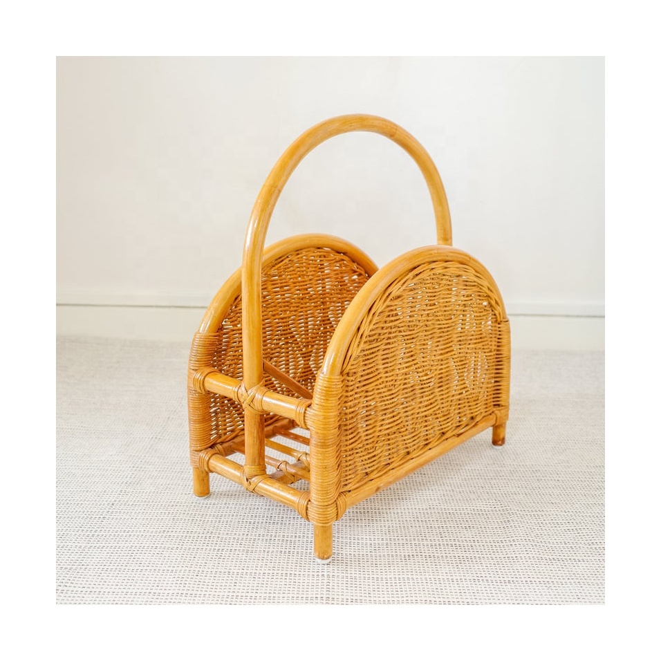 High quality best selling handcraft rattan magazine holder for home decoration