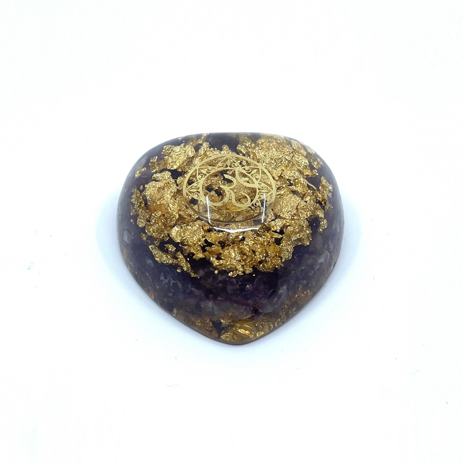 Natural Gemstone Amethyst Om Heart Orgonite
