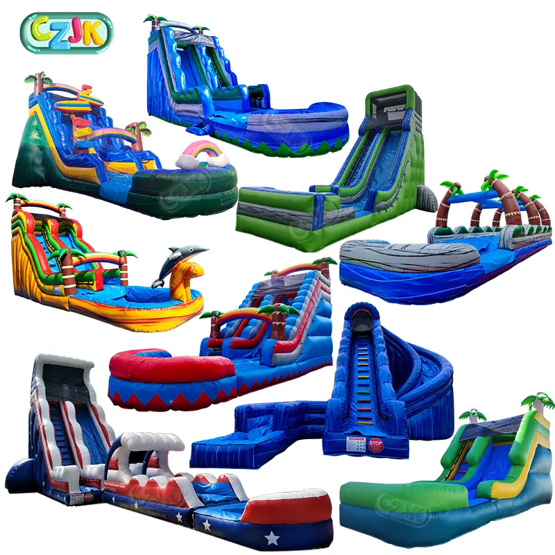 Waterslide Pool Commercial Inflatable Water Slide For Kid Big Cheap Bounce House Jumper Bouncy Jump Castle Bouncer Adult Large