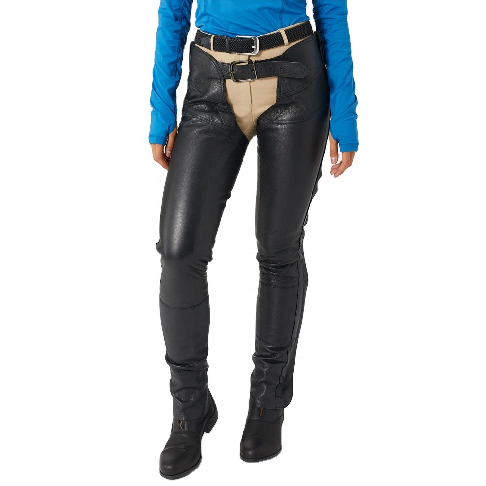 Full Chaps Black Leather Horse Riding Adults Fashion Wears Different Designs Different Colors