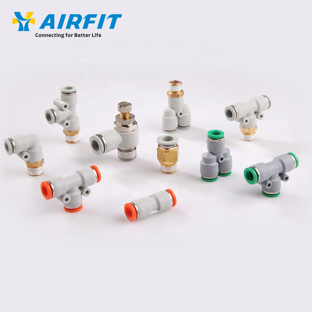 Airfit OEM & ODM черные пластиковые пневматические детали One Touch воздушные трубки фитинги