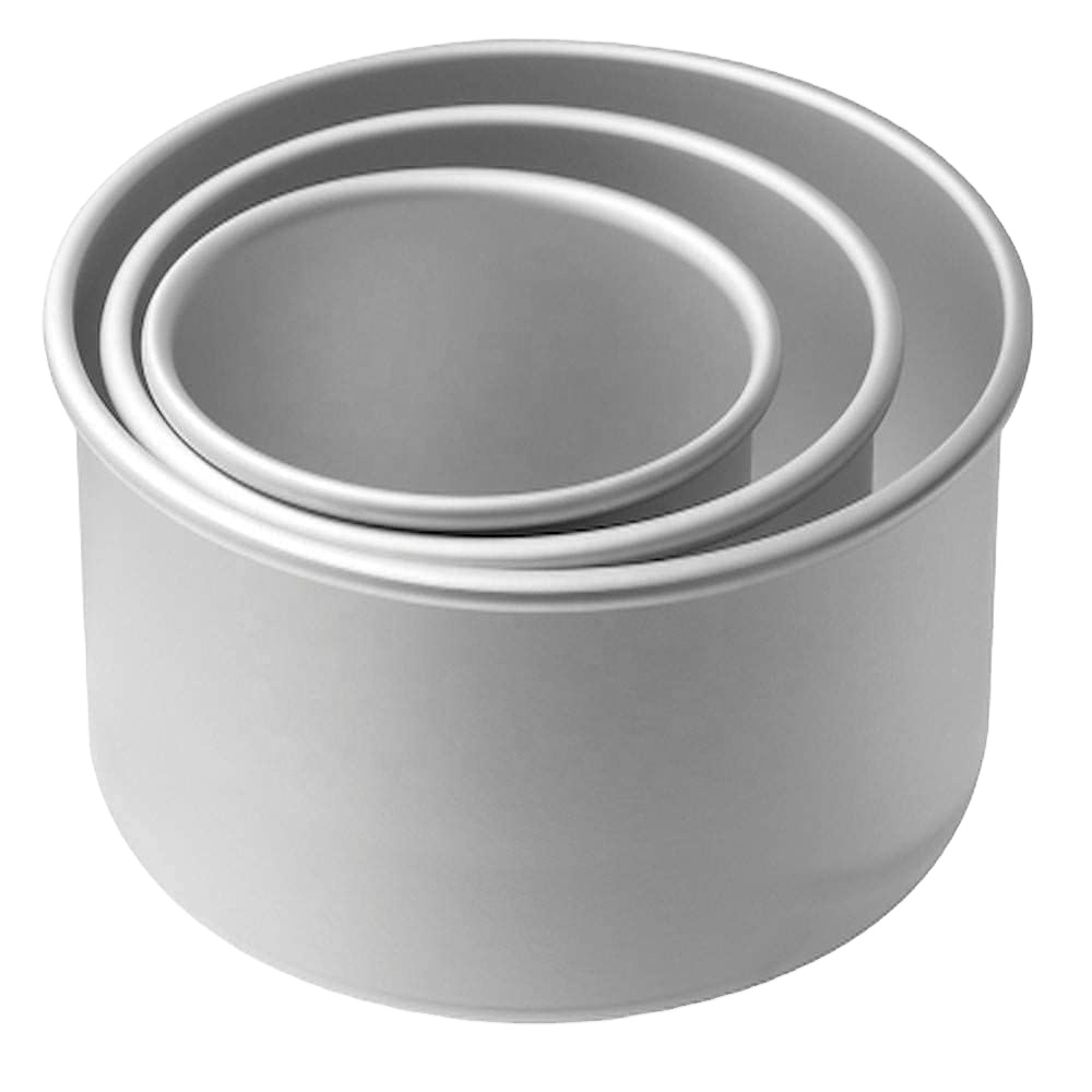 Deep Round Cake Moulds in Aluminum with Resin Epoxy Mold Perfect for Baking Tall Cakes Pastries and Professional Kitchen Use