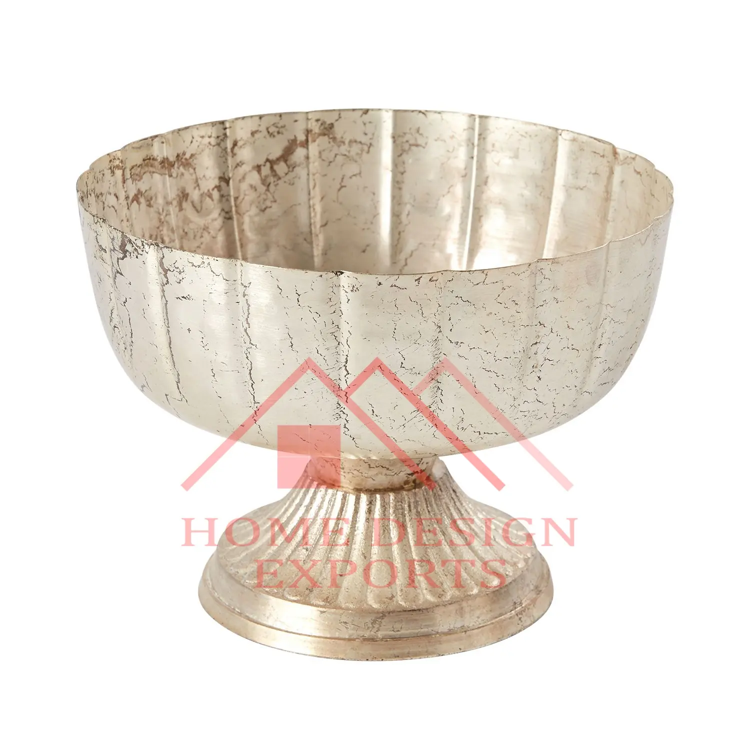Metal Compote Flower Vase Bowl for Wedding Table Centerpieces Premium Quality Antique Silver Pedestal Flower Bowl Vases for Sale
