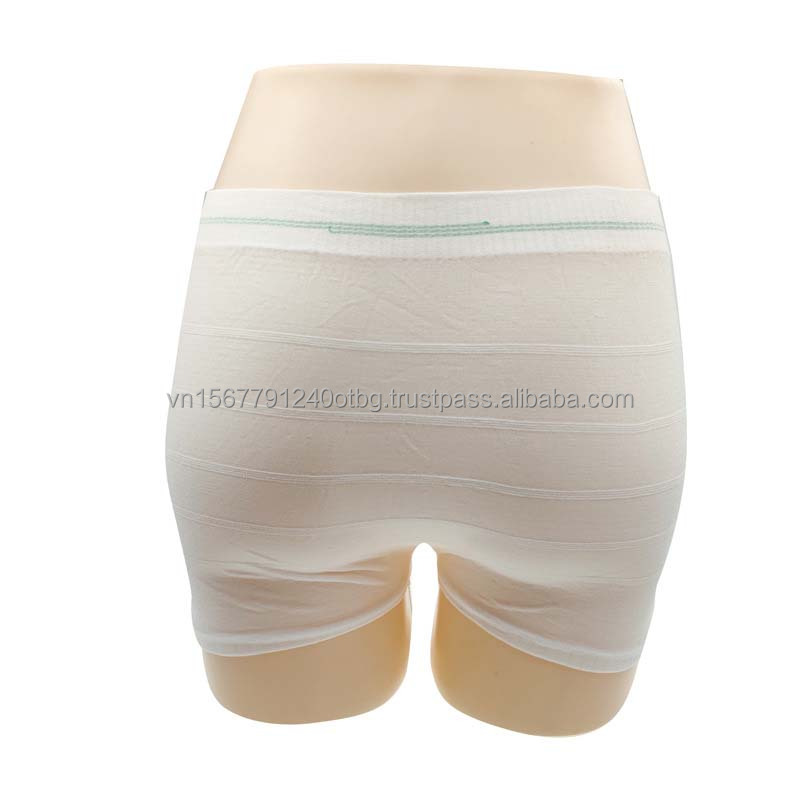 Transparent Disposable Women's Period Safety Underwear Pants Soft Nonwoven Seamless Shorts Mid-Rise with Logo on Waist Adults