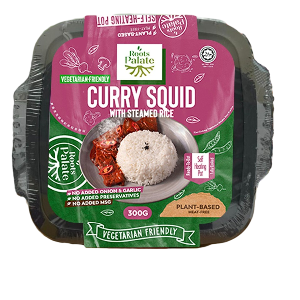 Convenience Packed Vacuum-Packed Ready-to-Eat Self-Heating Vegan Curry Squid Cooked Rice Hot Pot Meal Spicy Dried Instant