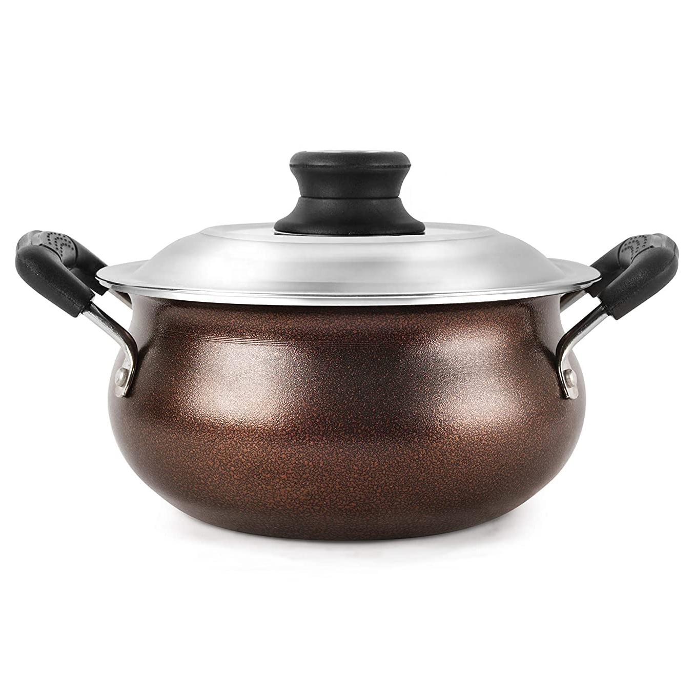 High Quality Hammer Design Kitchen Stainless Steel Copper Cooking Pot Cookware Set With Lid & Handles