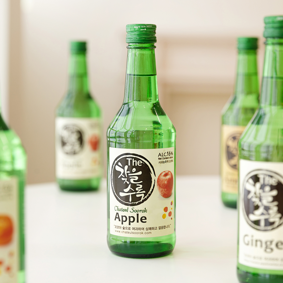 Высококачественная стеклянная бутылка SOJU, 360 мл, 14% ~ 19.3%, Высококачественная Корейская стеклянная бутылка для Apple Soju, спирт