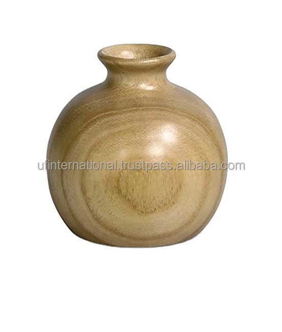 Home decoration modern small decorative wooden flower vase best quality bottle wedding for home for table use sales