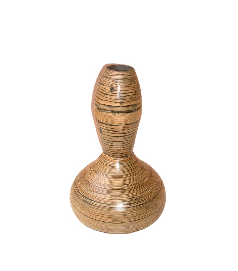 Vietnam handmade Spun-bamboo round vase suitable for home-decor, houseware, tableware and kitchenware