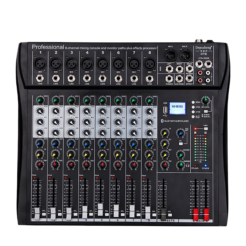 Depusheng DT8 Профессиональное исполнение DJ звуковая консоль 8 канальный аудио смеситель
