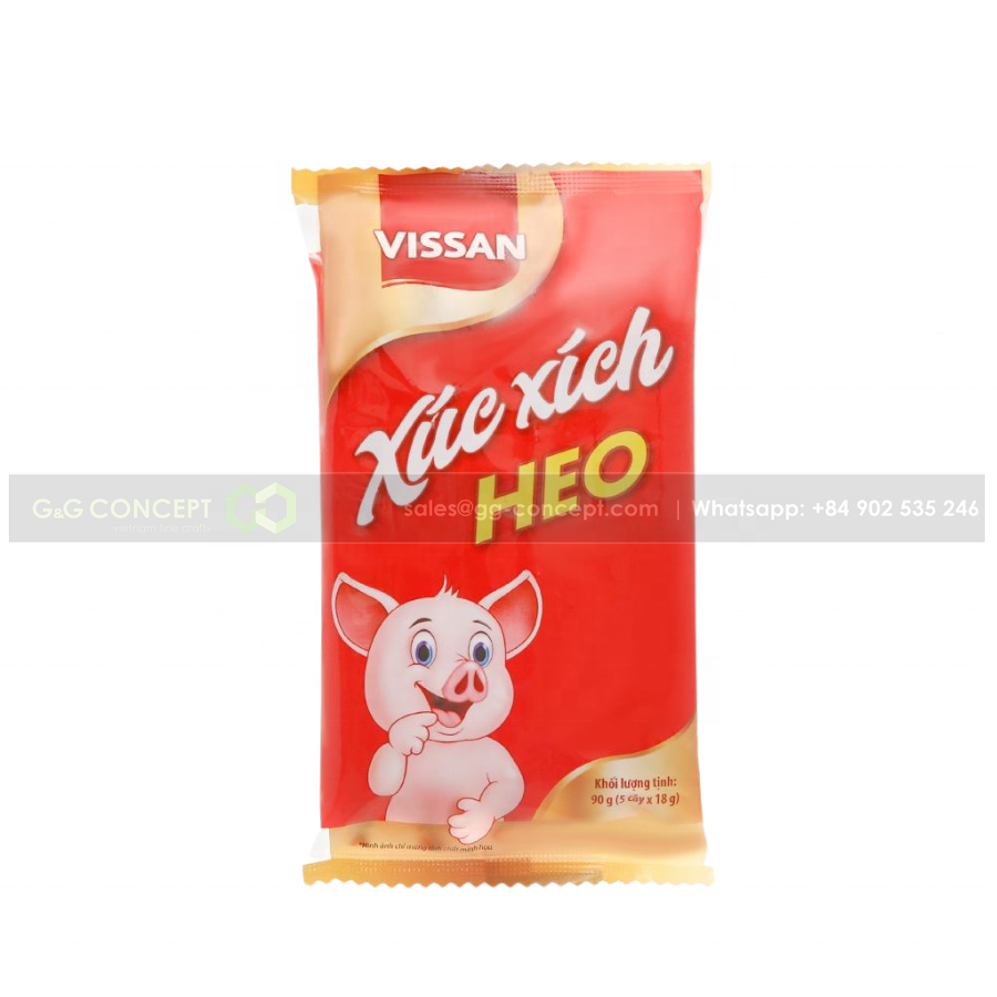 Стерилизованная свиная колбаса Vissan, 4 шт. в упаковке, Мгновенное Питание, вкус свинины, вкусные питательные высококачественные блюда по низкой цене