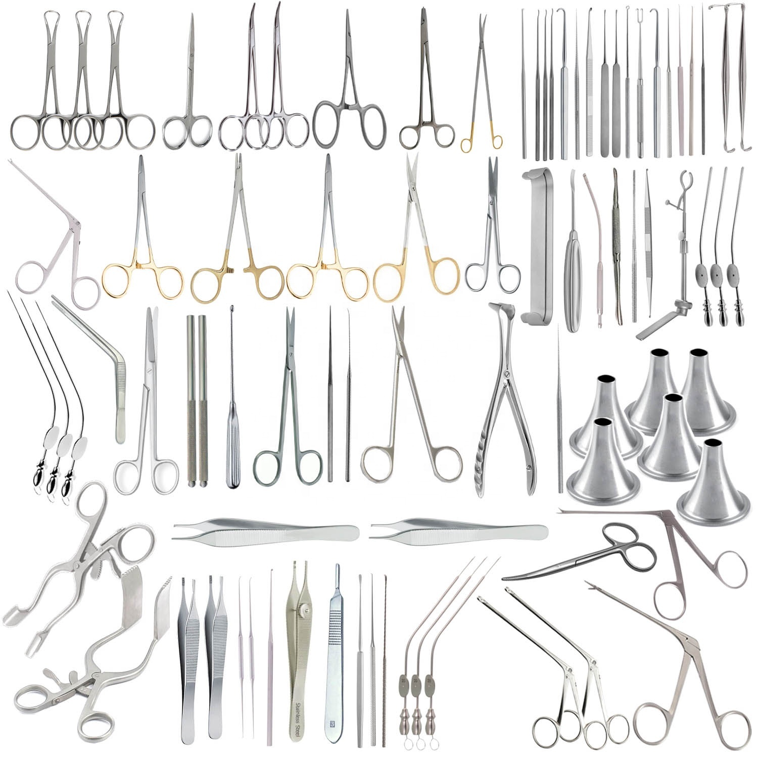 Tympanoplasty and Myringoplasty Micro Ear Surgery Instrument Set of 104Pcs stainless steel ear nose throat Ent Instruments