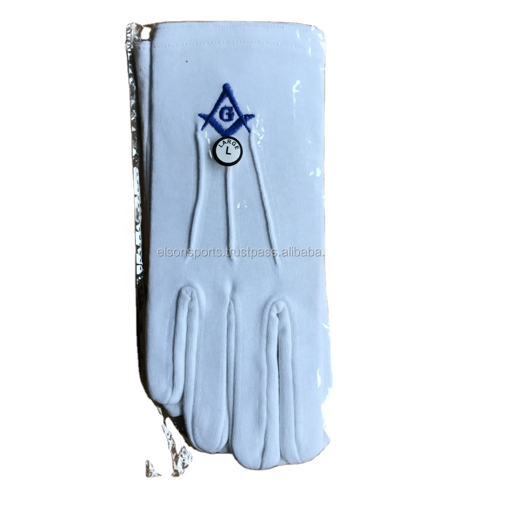 Толстые хлопковые перчатки masonic Regalia с вышивкой рыцаря